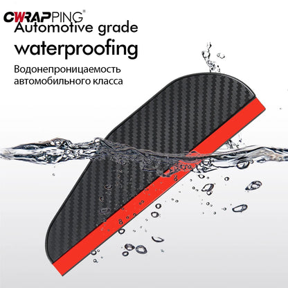 2er Set Auto Rückspiegel Regen- & Sonnenschutz – Carbon Fiber Rain Eyebrow Spiegelabdeckung für klare Sicht